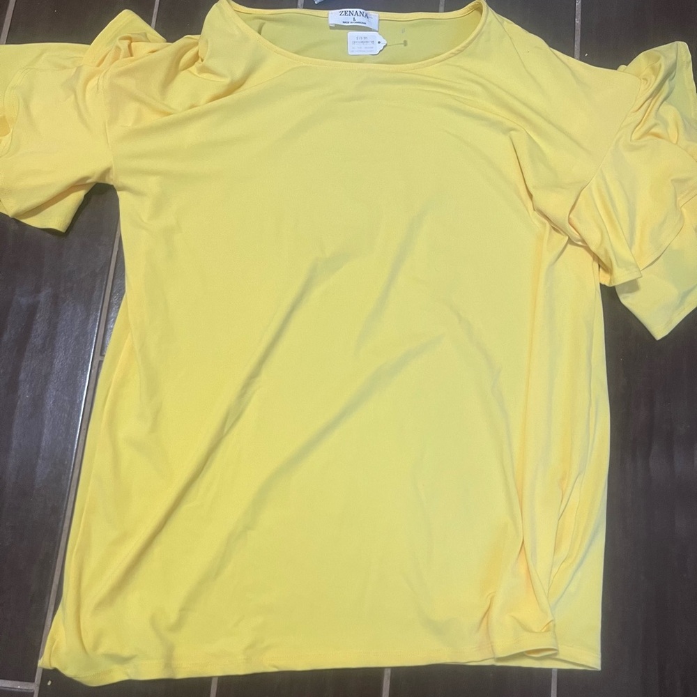 Zenana bright yellow shirt size large